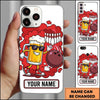 Maxcorners Bowling Phone Case Beer Mug Character Sunglasses Throwing Ball Pins Smoke Cloud Background Personalized Name Multi Options Cover (7 Colors)