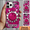 Maxcorners Bowling Phone Case Cartoon Ball Pins Strike Splash Smoke Clouds Graffiti Brick Wall Background Personalized Name Multi Options Cover (7 Colors)