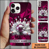 Maxcorners Bowling Phone Case Metallic Ball Shattered Pins Smoke Blast Geometric Carbon Fiber Texture Personalized Name Multi Options Cover (7 Colors)