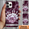 Maxcorners Bowling Phone Case Crystal Diamond Ball Pins Strike Smoke Clouds Marble Texture Geometric Lines Personalized Name Multi Options Cover (7 Colors)
