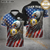 Maxcorners Billiard 8 Ball, 9 Ball, 10 Ball Eagle Flag Of US Pattern Options Personalized Name, Team Name 3D Shirt