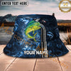 Maxcorners Fishing Blue Smoke Lure Strike Personalized Name 3D Bucket Hat (12 Fish Species)