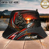 Maxcorners Fishing Skeleton Angler Sunset Strike Personalized Name 3D Bucket Hat (12 Fish Species)