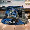 Maxcorners Fishing Blue Marble Hook Graphic Personalized Name 3D Bucket Hat (12 Fish Species)
