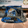Maxcorners Fishing Blue Marble Hook Graphic Personalized Name 3D Bucket Hat (12 Fish Species)