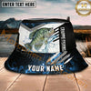 Maxcorners Fishing Blue Flame Splash Graphic Personalized Name 3D Bucket Hat (12 Fish Species)