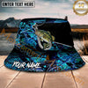 Maxcorners Fishing Hook Camo Dark Water Personalized Name 3D Bucket Hat (12 Fish Species)