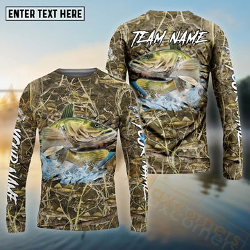 Maxcorners Walleye Camouflage Customize Name 3D Shirts