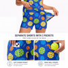 Maxcorners Pickleball Sleeveless Zipper Sports Dress Set Colorful Pickleball Pattern