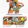 Maxcorners Pickleball Sleeveless Zipper Sports Dress Set Retro Floral Wave Art