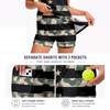 Maxcorners Pickleball Sleeveless Zipper Sports Dress Set Military Camouflage American Flag Print