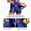 Maxcorners Pickleball Sleeveless Zipper Sports Dress Set Galaxy Butterfly Pattern