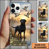 Maxcorners Sunset Marshland Silhouette Duck Hunting Multiple Dog Breeds Personalized Name Phone Case
