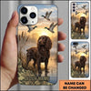 Maxcorners Sunset Marshland Silhouette Duck Hunting Multiple Dog Breeds Personalized Name Phone Case