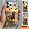 Maxcorners Sunset Marshland Silhouette Duck Hunting Multiple Dog Breeds Personalized Name Phone Case