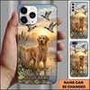 Maxcorners Sunset Marshland Silhouette Duck Hunting Multiple Dog Breeds Personalized Name Phone Case