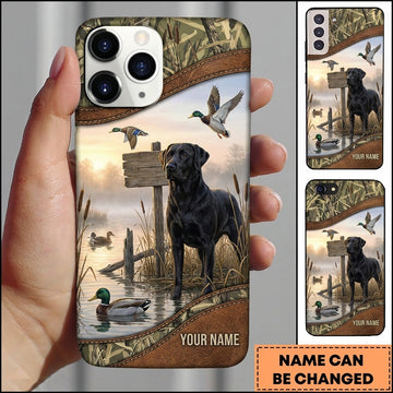 Maxcorners Rustic Duck Blind Retriever Duck Hunting Multiple Dog Breeds Personalized Name Phone Case