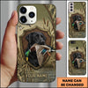 Maxcorners Flying Mallard Retriever Badge Duck Hunting Multiple Dog Breeds Personalized Name Phone Case