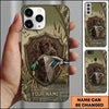 Maxcorners Flying Mallard Retriever Badge Duck Hunting Multiple Dog Breeds Personalized Name Phone Case