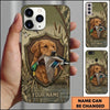 Maxcorners Flying Mallard Retriever Badge Duck Hunting Multiple Dog Breeds Personalized Name Phone Case