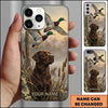 Maxcorners Golden Marshland Duck Flight Duck Hunting Multiple Dog Breeds Personalized Name Phone Case