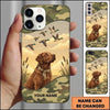 Maxcorners Minimal Camo Retriever Silhouette Duck Hunting Multiple Dog Breeds Personalized Name Phone Case