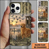 Maxcorners Camo Marshland Hunting Scene Duck Hunting Multiple Dog Breeds Personalized Name Phone Case