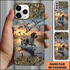 Maxcorners Sunset Waterfowl Retriever Duck Hunting Multiple Dog Breeds Personalized Name Phone Case