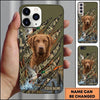 Maxcorners Realtree Inspired Retriever Portrait Duck Hunting Multiple Dog Breeds Personalized Name Phone Case