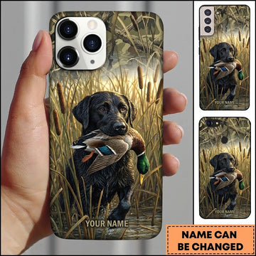 Maxcorners Woodland Mallard Retrieval Duck Hunting Multiple Dog Breeds Personalized Name Phone Case