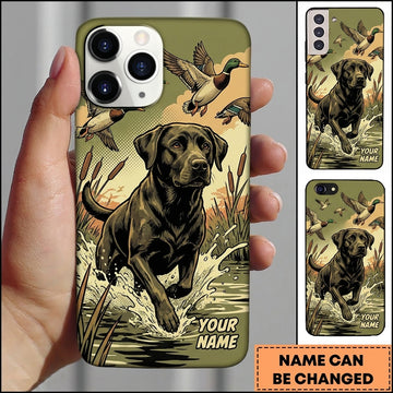 Maxcorners Dynamic Marshland Retriever Duck Hunting Multiple Dog Breeds Personalized Name Phone Case