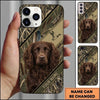 Maxcorners Diagonal Camo Retriever Portrait Duck Hunting Multiple Dog Breeds Personalized Name Phone Case