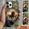 Maxcorners Circular Marshland Retriever Duck Hunting Multiple Dog Breeds Personalized Name Phone Case
