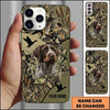 Maxcorners Flying Duck Camo Silhouette Duck Hunting Multiple Dog Breeds Personalized Name Phone Case