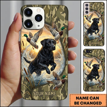 Maxcorners Splashing Retriever Mallard Chase Duck Hunting Multiple Dog Breeds Personalized Name Phone Case