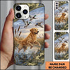 Maxcorners Flying Ducks Water Splash Duck Hunting Multiple Dog Breeds Personalized Name Phone Case