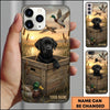 Maxcorners Sunset Duck Blind Companion Duck Hunting Multiple Dog Breeds Personalized Name Phone Case