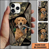 Maxcorners Geometric Camo Duck Retriever Duck Hunting Multiple Dog Breeds Personalized Name Phone Case