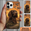 Maxcorners Orange Sunset Retriever Portrait Duck Hunting Multiple Dog Breeds Personalized Name Phone Case