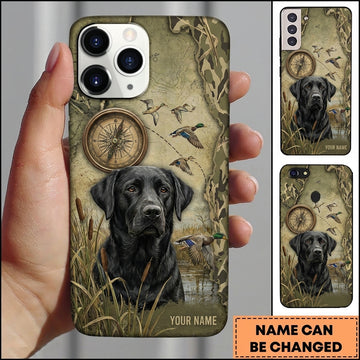 Maxcorners Hunting Compass Retriever Landscape Duck Hunting Multiple Dog Breeds Personalized Name Phone Case