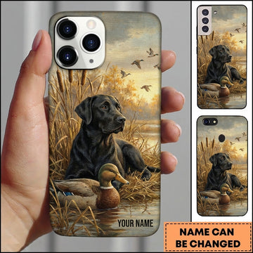 Maxcorners Autumn Duck Hunting Companion Duck Hunting Multiple Dog Breeds Personalized Name Phone Case