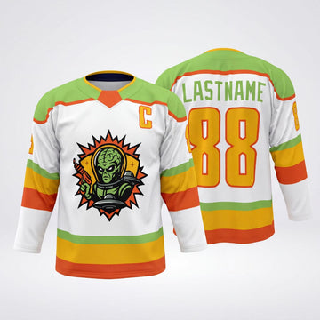Maxcorners Tribal Sun Warrior Bold Emblem Personalized Name 3D Printed Round Neck Hockey Jersey