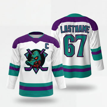 Maxcorners Cool Cat Mascot Retro Stripes Personalized Name 3D Printed Round Neck Hockey Jersey