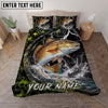 Maxcorners Fishing Lightning Honeycomb Personalized Name Unisex 3D Bedding Set
