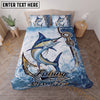 Maxcorners Fishing Icy Water Splash Personalized Name Unisex 3D Bedding Set