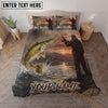 Maxcorners Fishing Sunset Angler Personalized Name Unisex 3D Bedding Set