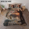 Maxcorners Fishing Sunset Angler Personalized Name Unisex 3D Bedding Set