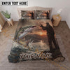 Maxcorners Fishing Sunset Angler Personalized Name Unisex 3D Bedding Set