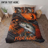Maxcorners Fishing Skull Sunset Personalized Name Unisex 3D Bedding Set