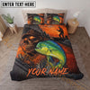 Maxcorners Fishing Skull Sunset Personalized Name Unisex 3D Bedding Set